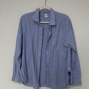 GAP Light Blue Long Sleeve oversized button up Shirt 100% cotton